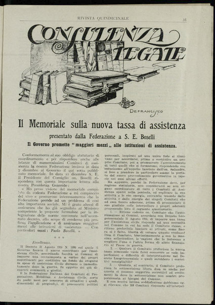 Assistenza civile : rivista quindicinale, illustrata della Federazione Nazionale Comitati Assistenza Civile